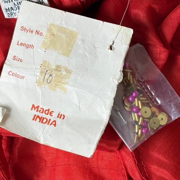 Vintage Silk Sequin Beaded Heart Party Dress Showgirl Retro Romantic Sexy 6 S M - Picture 8 of 8